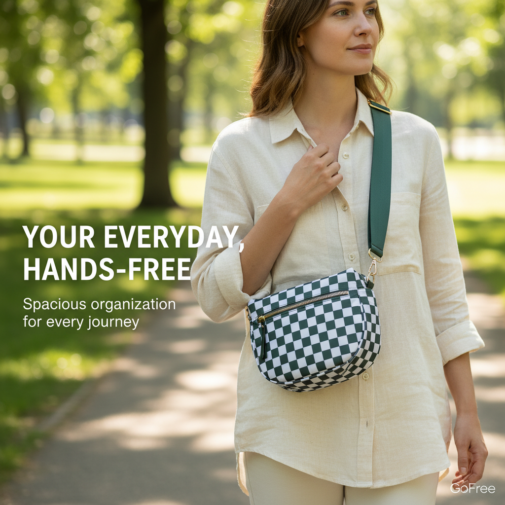 GoFree - The Roomiest Bum Bag (Checkered)